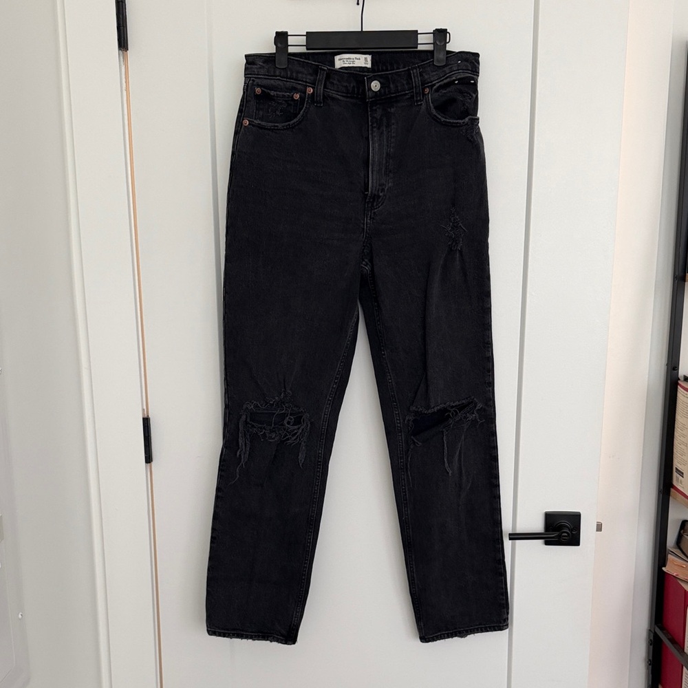 Abercrombie & Fitch Black Straight Leg Jeans